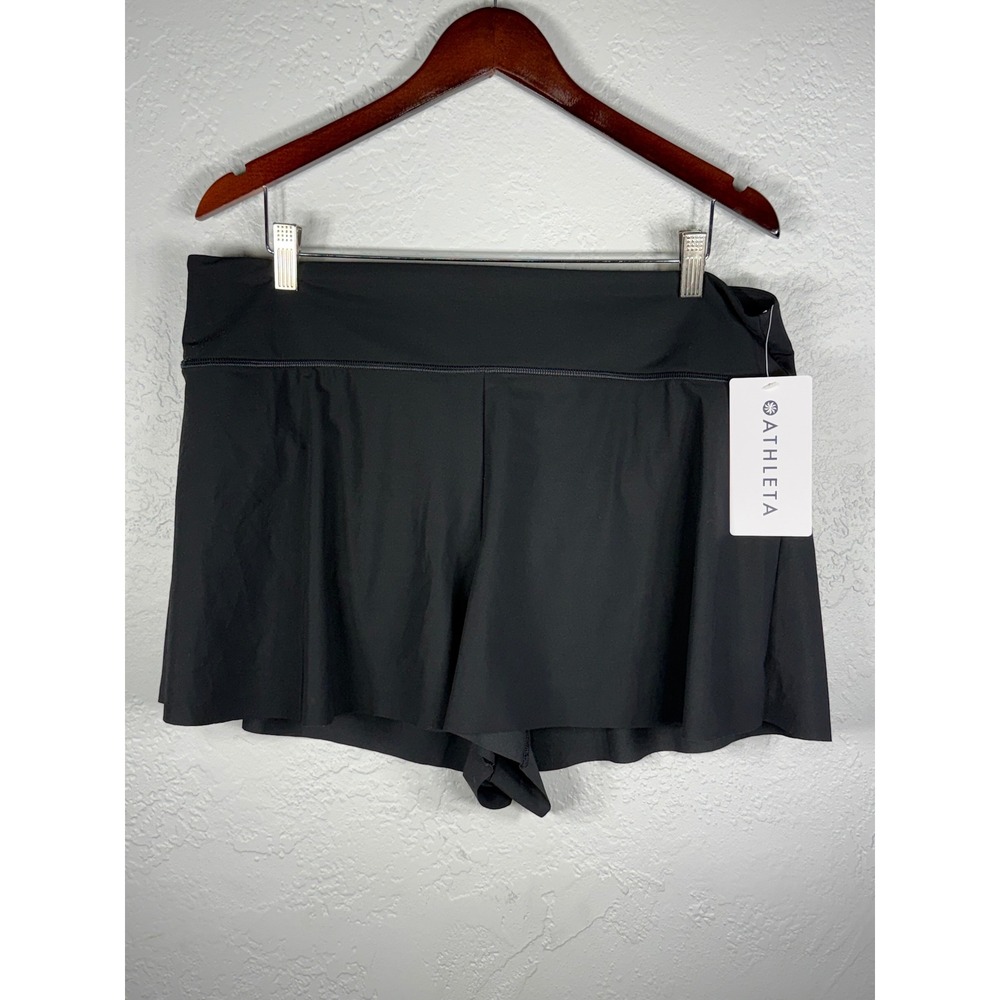 Athleta Makani Swim Short Black XL NWT Quick Dry UPF Recycled 531216-00-2-0005